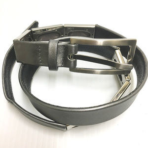 Suzie-Roher Silver-Chain-Link Leather Belt L